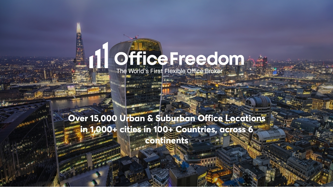 Office Freedom : Over 15,000 office locations in over 1000 cities, across 6 continents